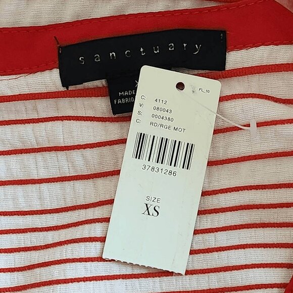 Sanctuary Red and White Stripe Tunic NWT XS Red Striped Knit Top - Picture 9 of 9